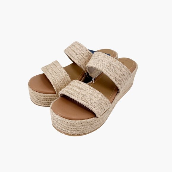 NEW Universal Thread Kayli Jute Two Band Wedge Heels - Tan - Size 8 - Picture 2 of 9